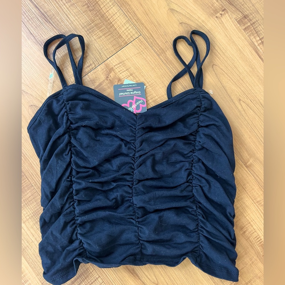 Black crop top size large never worn